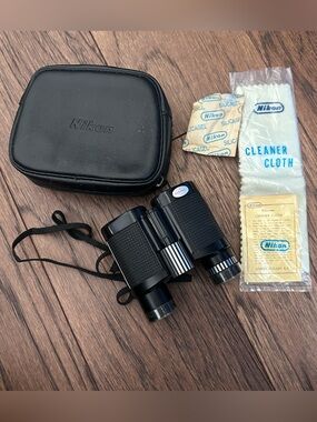 Vintage Nikon 7x21 Compact Binoculars 7.1° Wide Angle w/ Case Cloth Japan Made